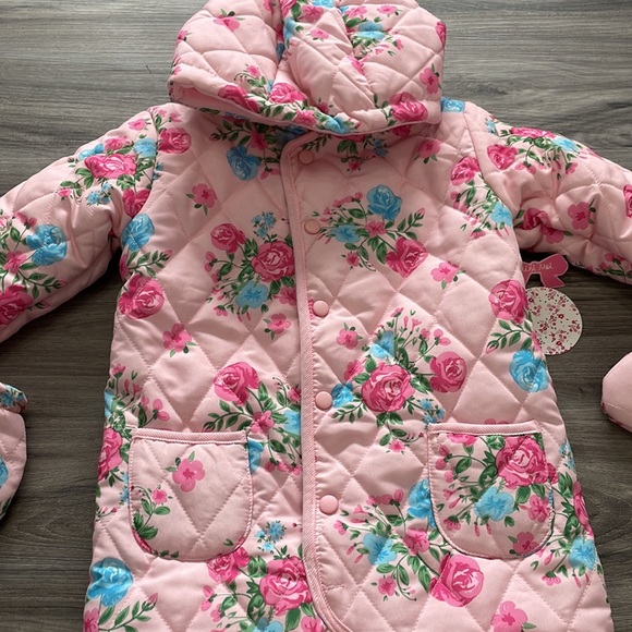 Mini Mou Girls Floral Winter Suit - Picture 3 of 5